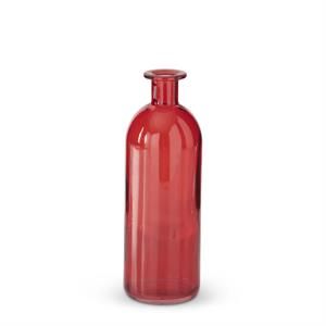 Red Glass Bottle 8” #2