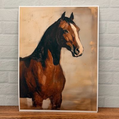 Rustic Bay Horse Oil Print