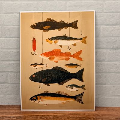 Vintage Fishing Chart Print