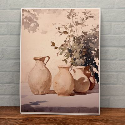 Neutral Ceramic Pitchers Oil Print