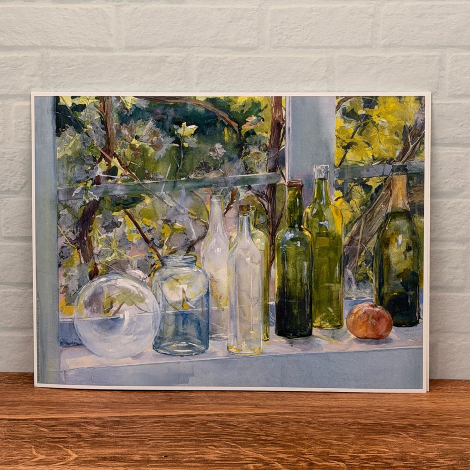 Sunlit Bottles Watercolor Print