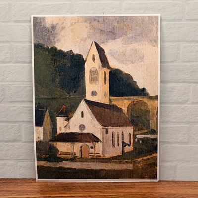 Riverside Church Landscape Oil Print