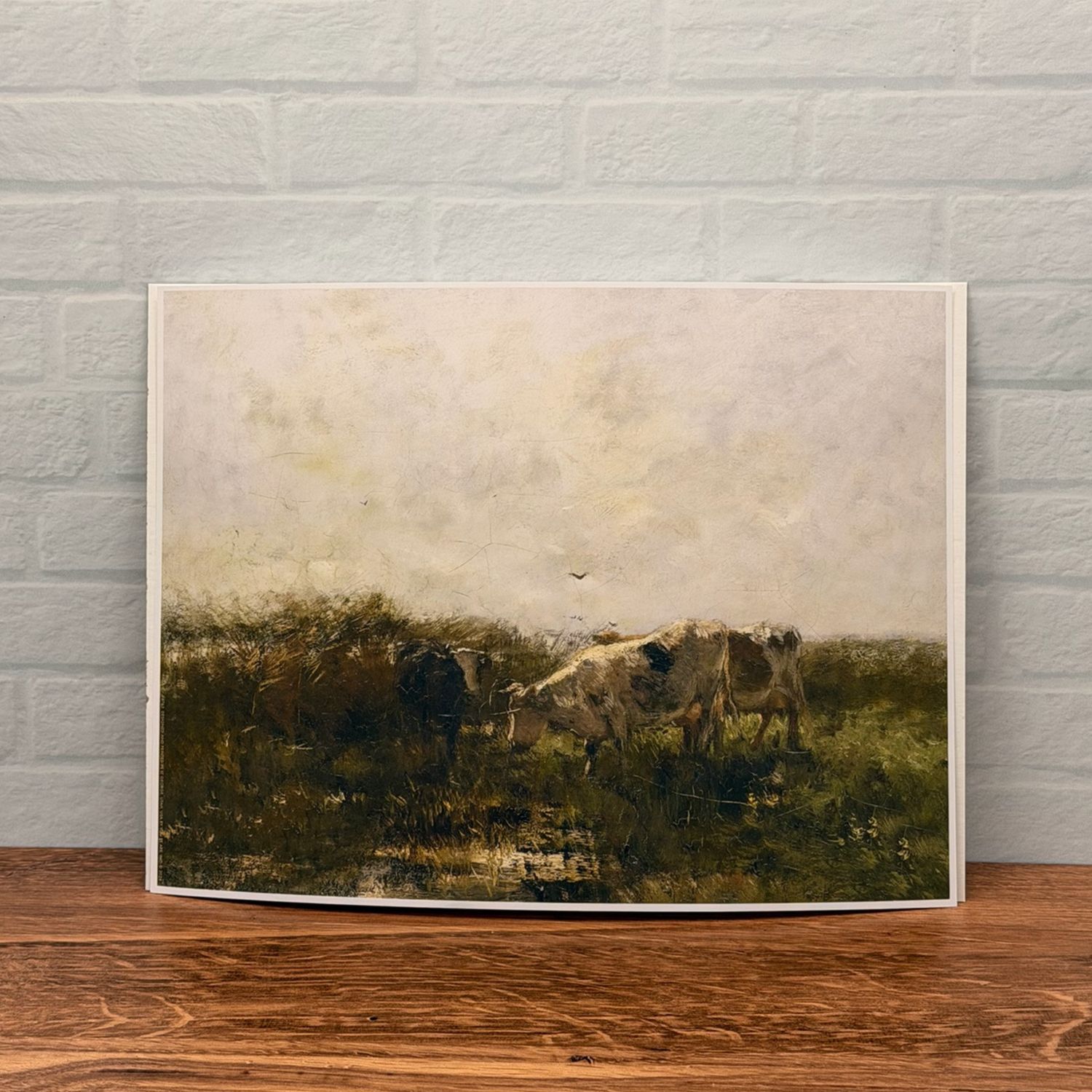 Marshland Grazing Cows Oil Print