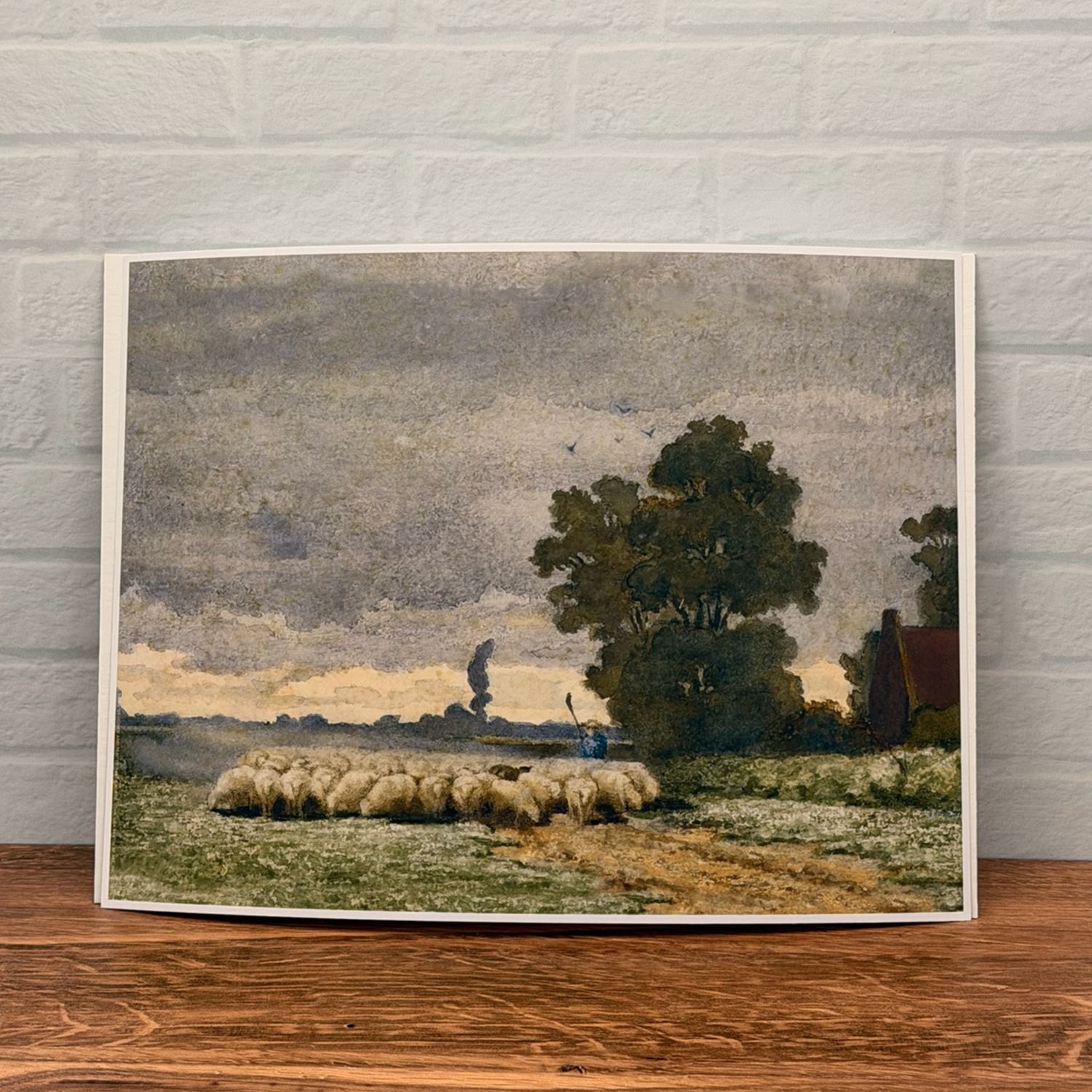 Countryside Shepherd + Flock Oil Print