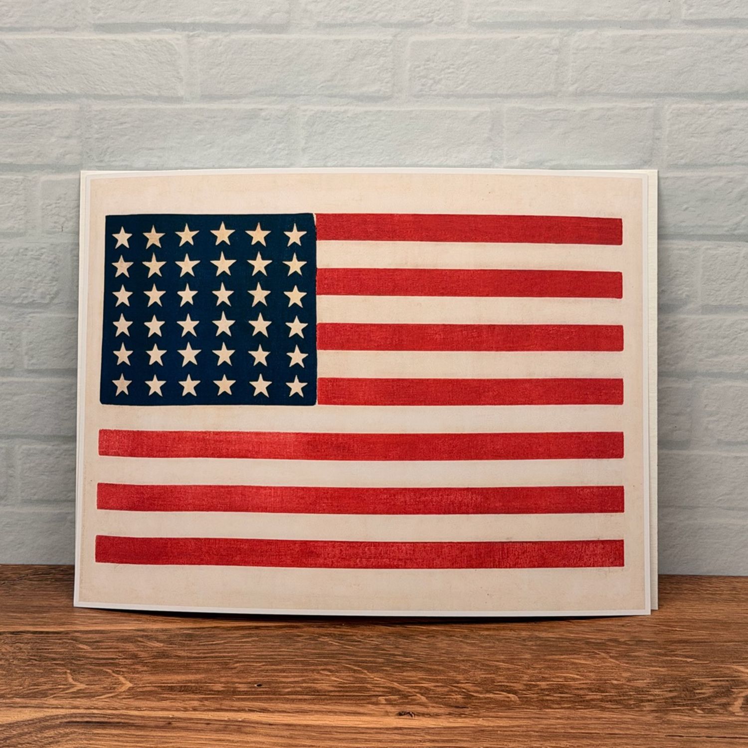 American Flag Block Print