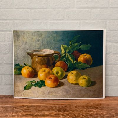 Apples + Pitcher Still Life Oil Print