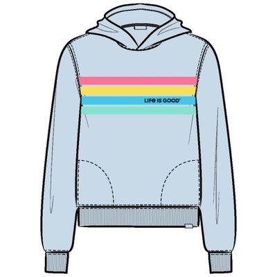 Life is Good Women's Fleece Hoodie Quad Simple Stripe