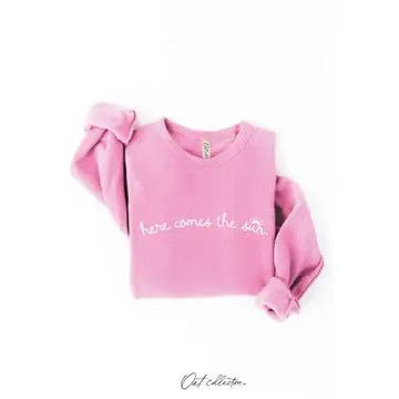 Here Comes the Sun Sweatshirt, Color: Baby Pink, Size: SM