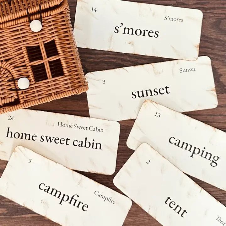 Handmade Vintage Inspired Camping Flashcards