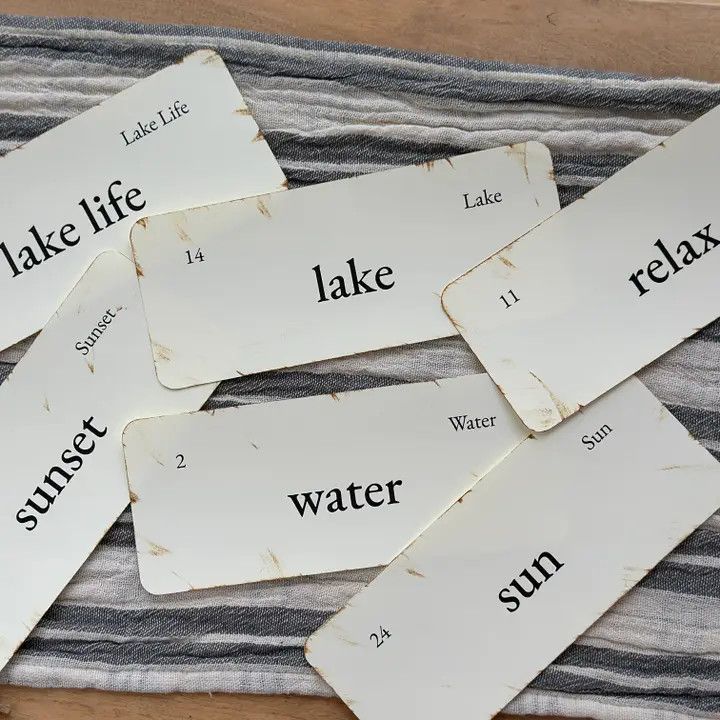 Handmade Vintage Inspired Lake Flashcards