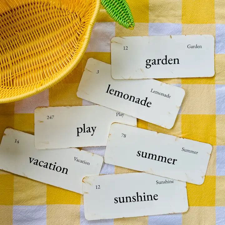 Handmade Vintage Inspired Summer Flashcards