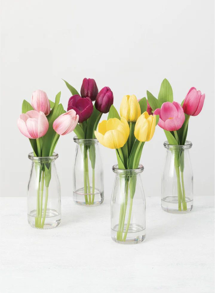 Tulip Vase, Color: Pink/White