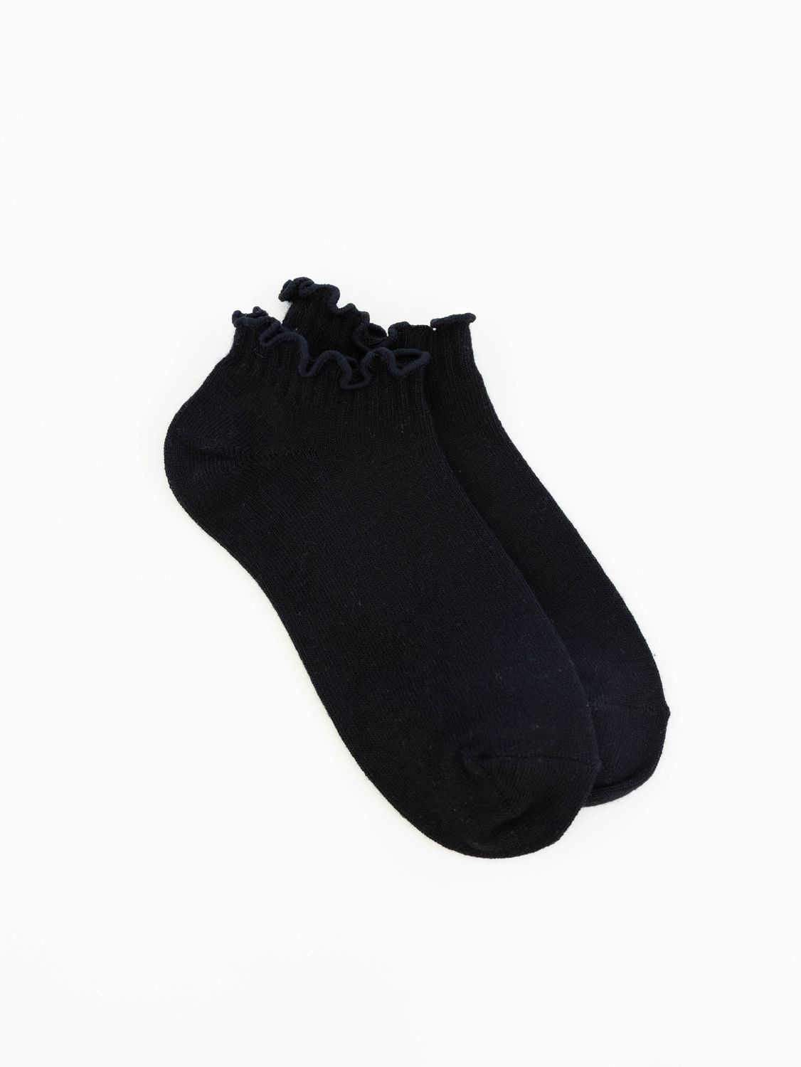 Low Ruffle Socks, Color: Black