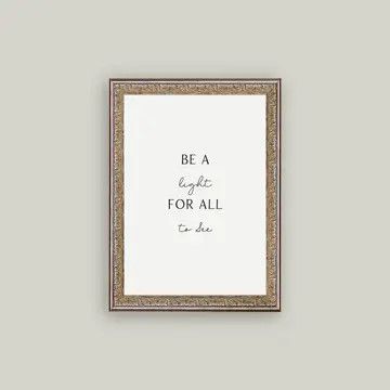 Be A Light For All To See Vintage Framed Antique Style Sign 8x10