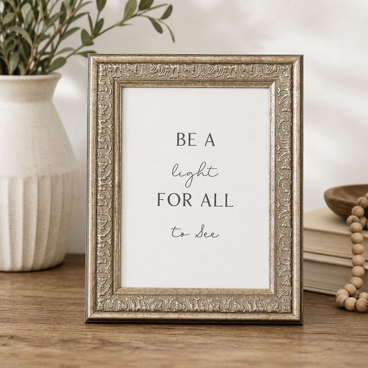 Be A Light For All To See Vintage Framed Antique Style Sign 8x10