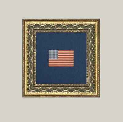 Gingham-Style American Flag Vintage Framed Wall Art