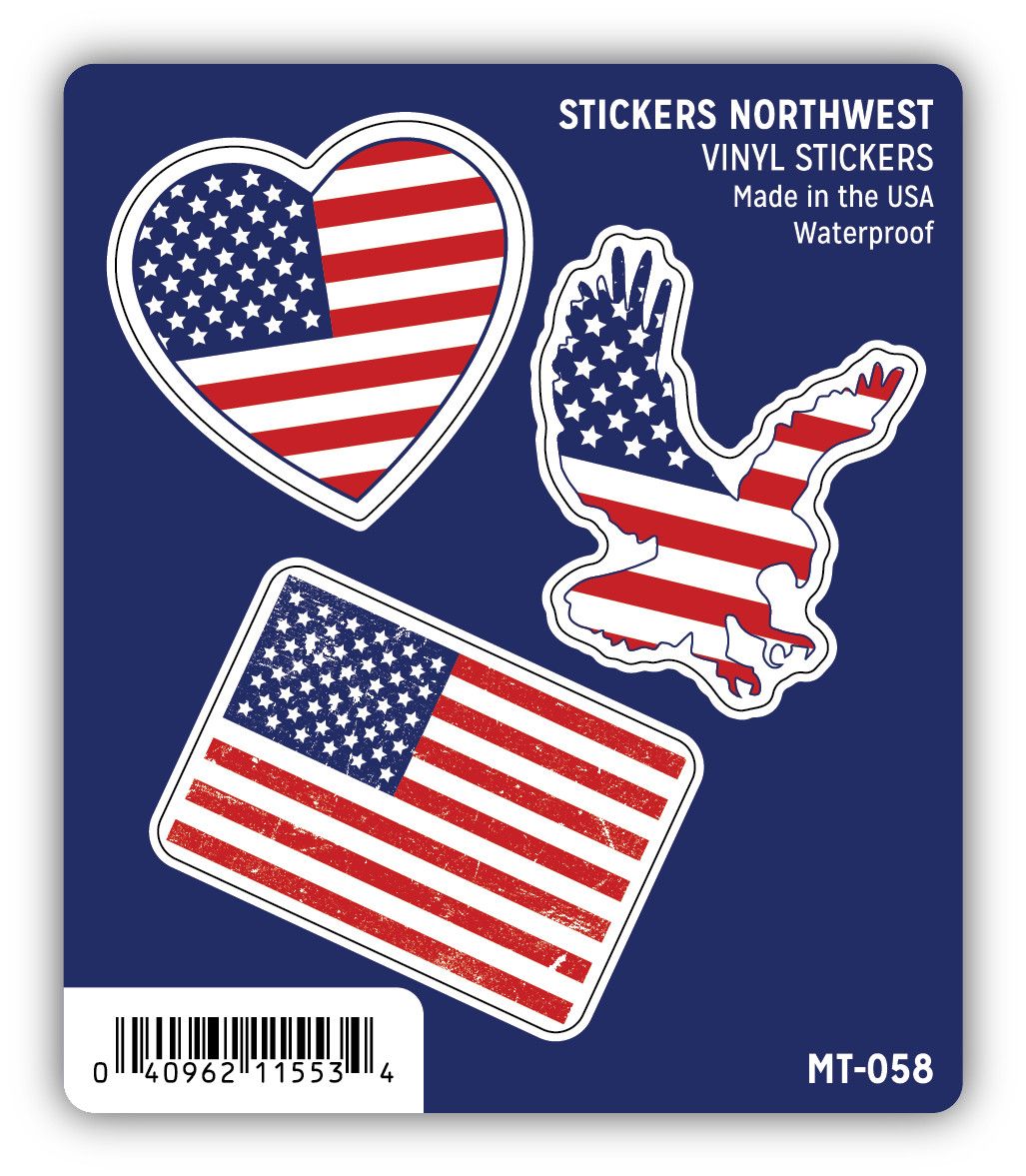 American Flag Stickers (3 pack)