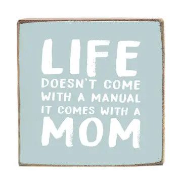 Life Comes with A Mom Block Sign