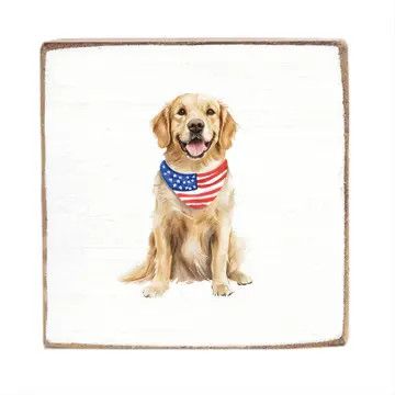 Patriotic Dog Block Sign