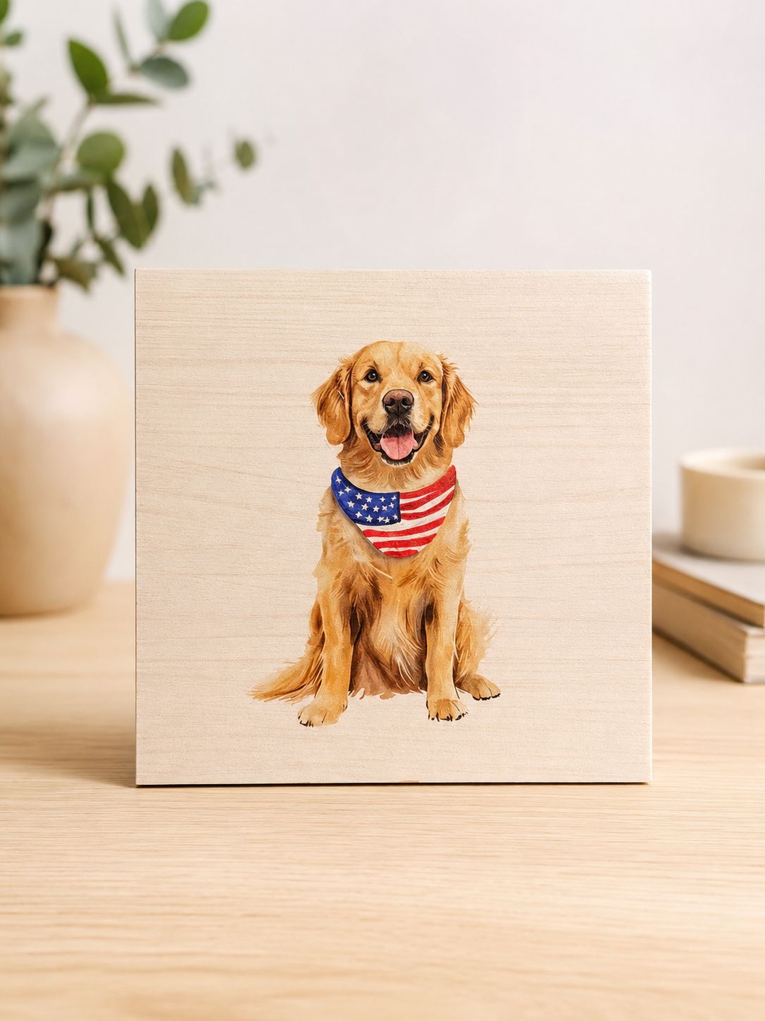 Patriotic Dog Block Sign