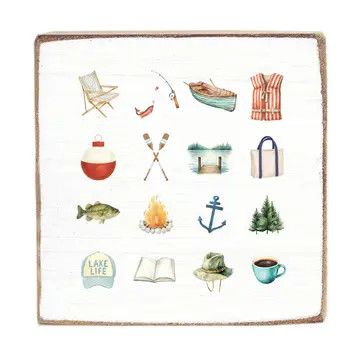 Lake Icon Block Sign