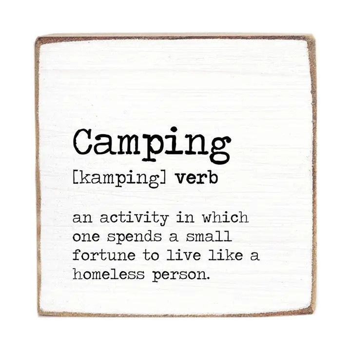 Camping Definition Block Square