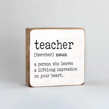 Teacher Definition Block Sign