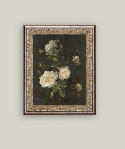Moody Still Life Rose Vintage Antique Style Art Sign, Size: 8x10