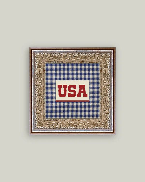 Plaid USA  | Vintage Framed Antique Style Sign, Size: 6x6