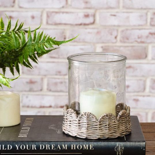 Willow  Base Glass Candle Holder