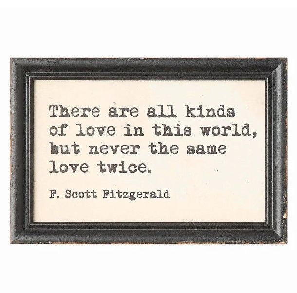 Wood Framed Wall Art - Quotes, Style: All kinds of love - F. Scott Fitzgerald