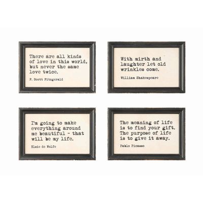 Wood Framed Wall Art - Quotes