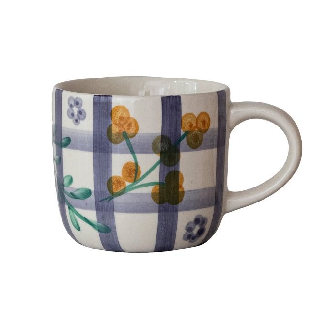 12 oz. Hand-Painted Stoneware Mug, 2 Styles, Color: Purple