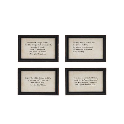 Wood Framed Wall Décor w/ Saying, Black &amp; White