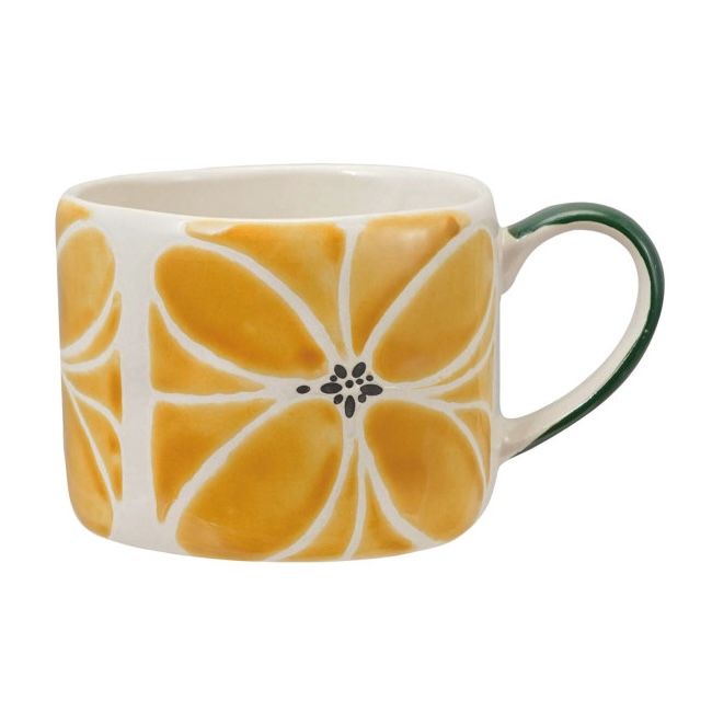 10 oz. Stoneware Mug with Wax Relief Design, 2 Styles, Color: Orange