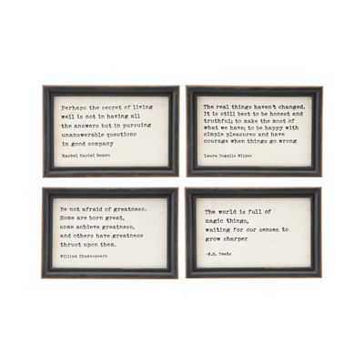 Wood Framed Wall Decor with Saying, Black &amp; White