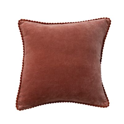 Velvet Pillow with Decorative Piping