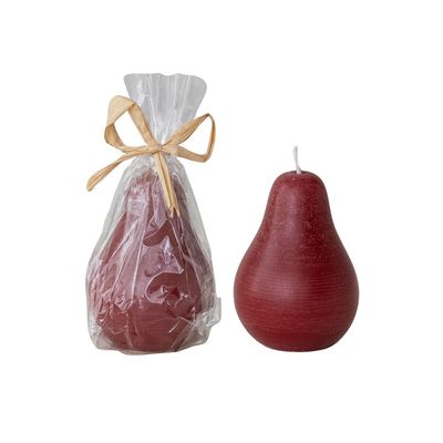 Unscented Pear Shaped Candle in Cello Bag with Raffia Tie