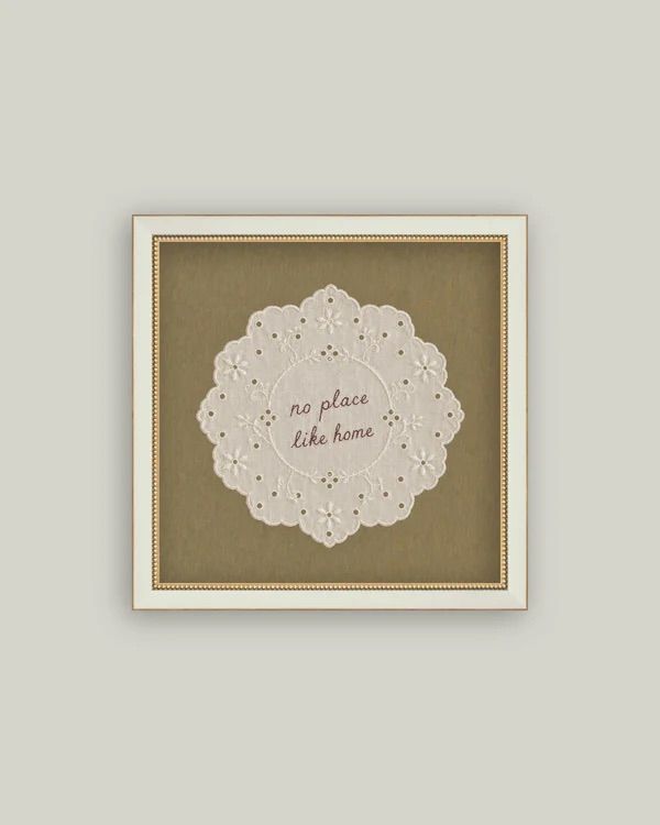 No Place Like Home Vintage Framed Antique Style Wall Art Sign, Size: 8” x 8”