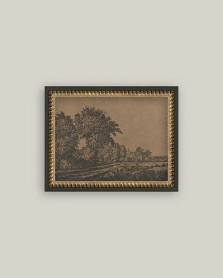 Cornfield Etching Vintage Framed Antique Style Wall Art Sign