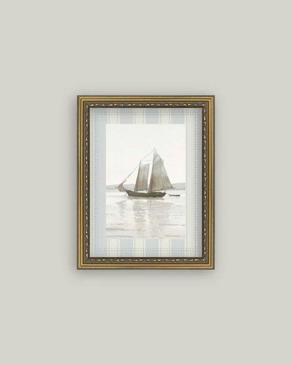 Watercolor Sailboat Vintage Wall Art Print