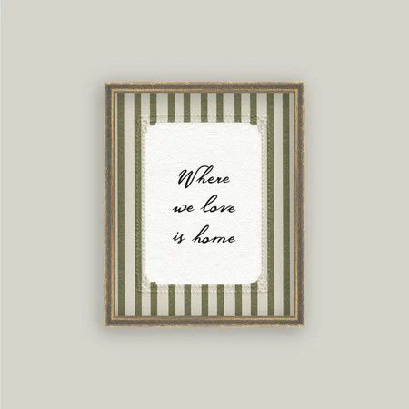 Where We Love Is Home Vintage Framed Wall Art