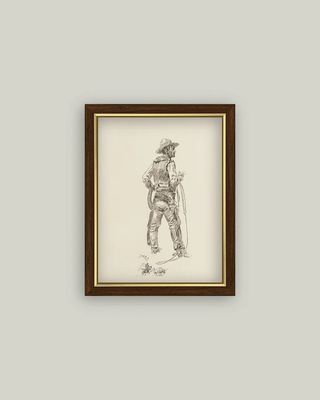 The Cowboy Art Western Vintage Wall Art Print Sign 7x9