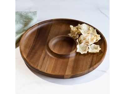 Round Acacia Wood Serving Tray