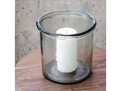 Hammered Glass Jar 8.25”