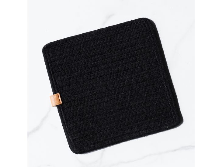 Black Square Woven Hot Pad 8.25”
