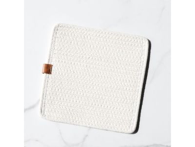 Ivory Square Woven Hot Pad 8.25”