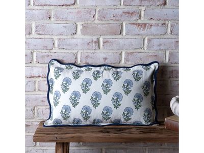 Light Blue Aster Pillow 12”x20”