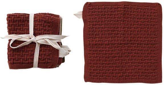 Dish Cloth Set of Three  Red