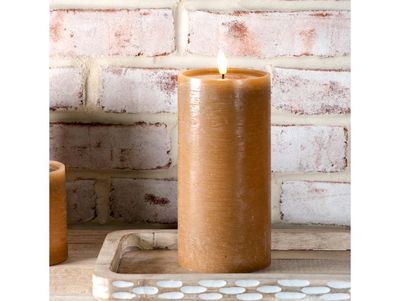 8” Caramel LED Pillar Candle